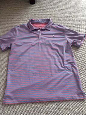Boys Striped Polo Shirt - Blue & Pink
